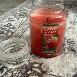 Yankee Candle sun drenched apricot rose candle; gently used